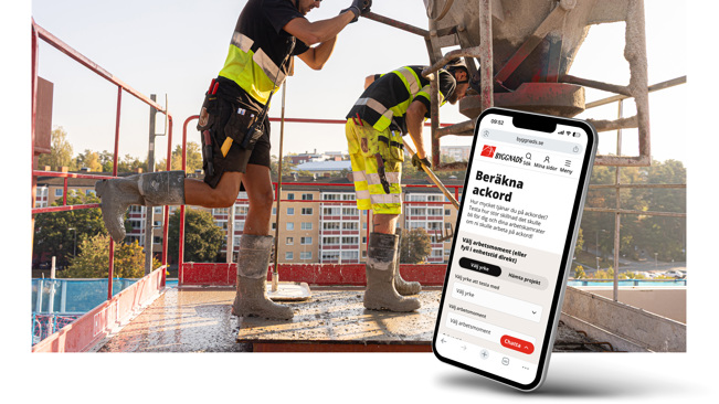 Betongarbetare gjuter betong