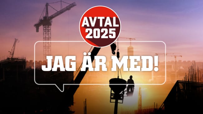 Soluppgång på en byggarbetsplats.