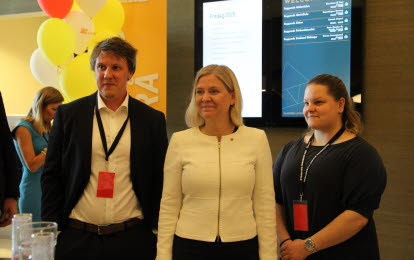 Magdalena Andersson, statsminister och deltagare på Byggnads kongress 2022. 