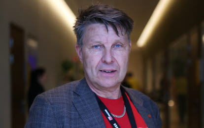 Jim Sundelin, ordförande MellanNorrland på Byggnads kongress 2022. 